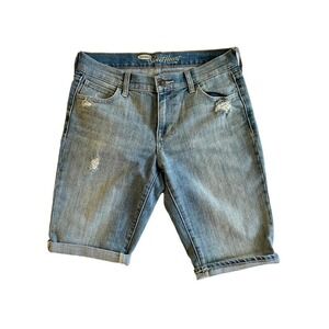 Old Navy Sweetheart Womens Light Wash Denim Distressed Cuffed‎ Shorts Size 4